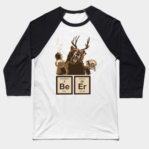 Chemistry Bear Discovered Beer Baseball T-Shirt by NewSignCreation